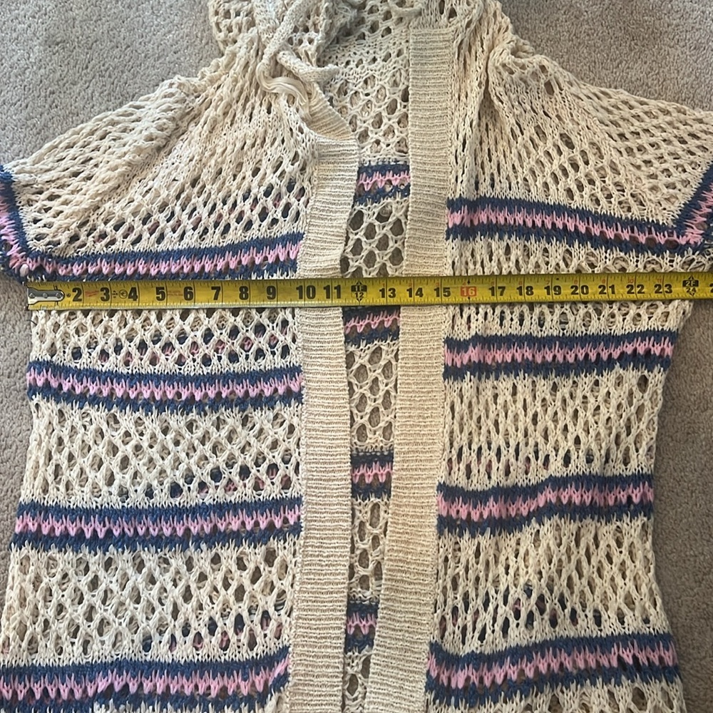 NWT POL Cream and Purple Knit Hooded Cardigan - Picture 6 of 8